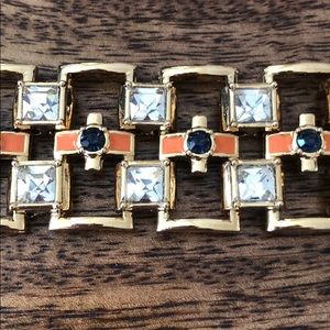 Art Deco Bracelet | Gold / Orange / Navy